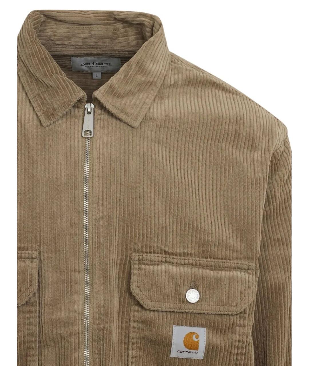 CARHARTT WIP Бежевая хлопковая кэжуал рубашка, фото 4