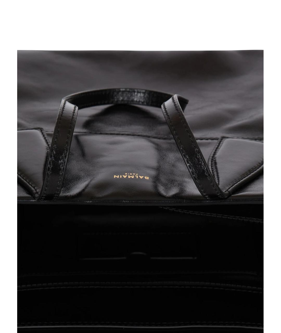 BALMAIN Черная кожаная сумка тоут, фото 5