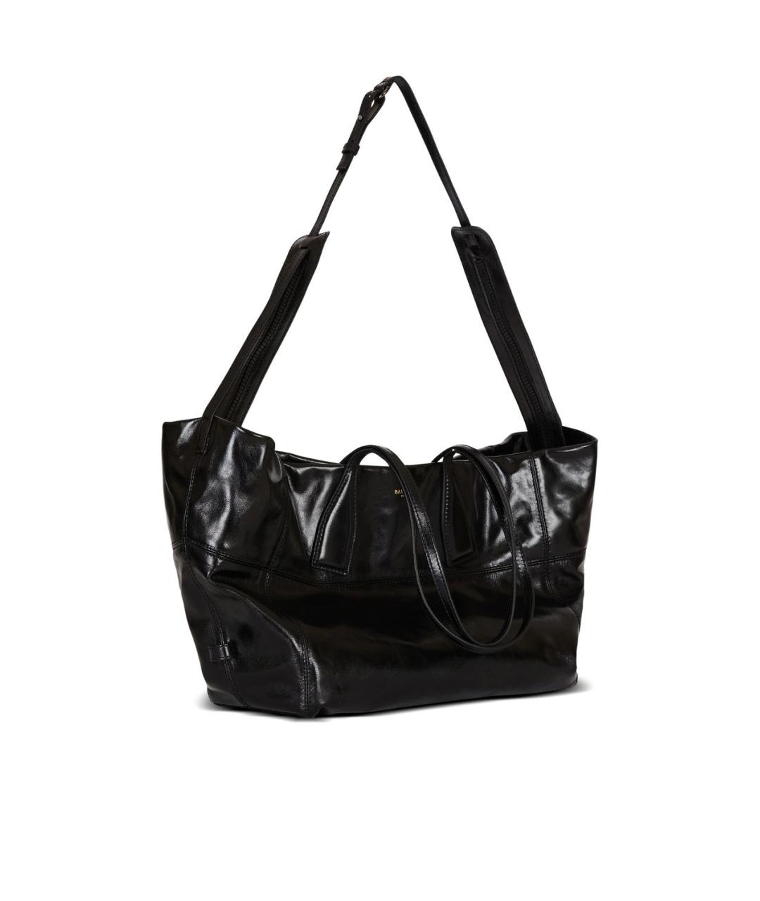 BALMAIN Черная кожаная сумка тоут, фото 2