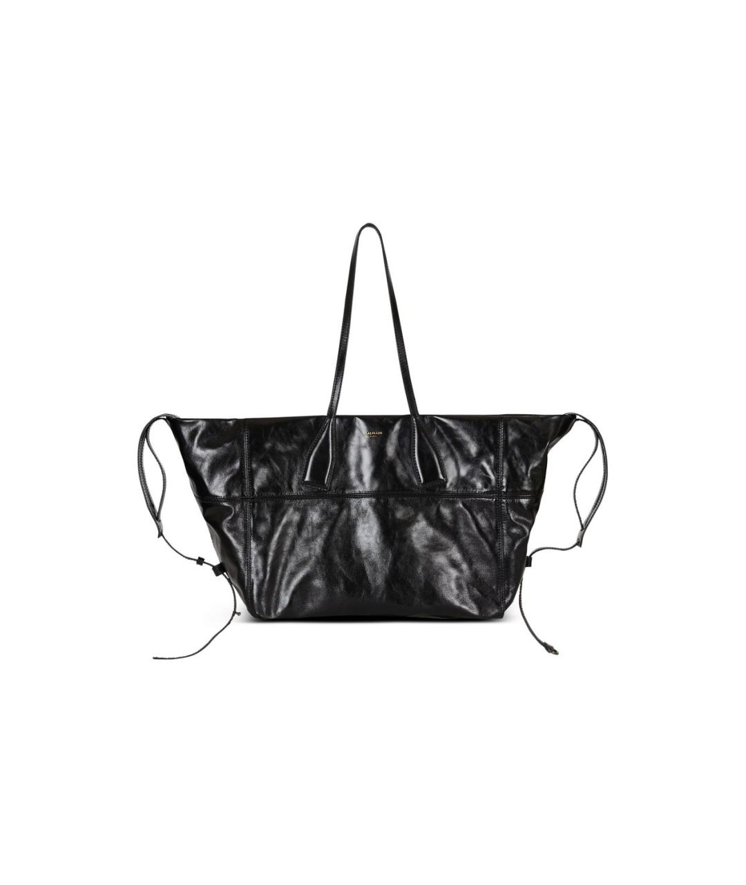 BALMAIN Черная кожаная сумка тоут, фото 1