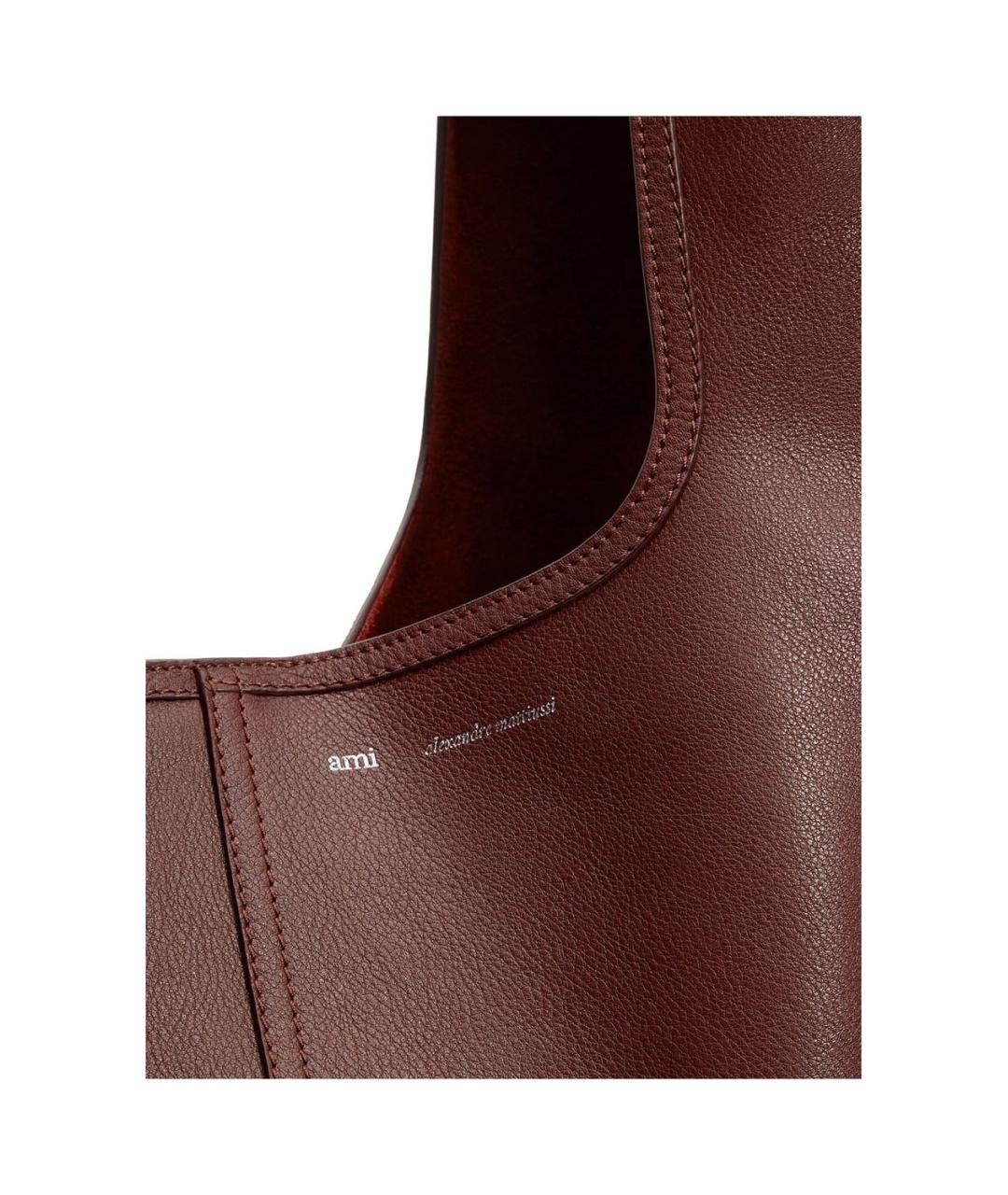 Ami Paris Бордовая кожаная сумка через плечо, фото 3