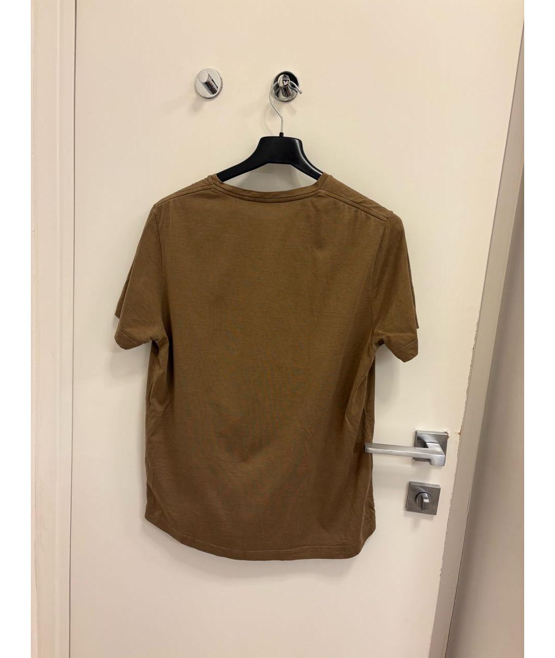 LORO PIANA Коричневая шелковая футболка, фото 2