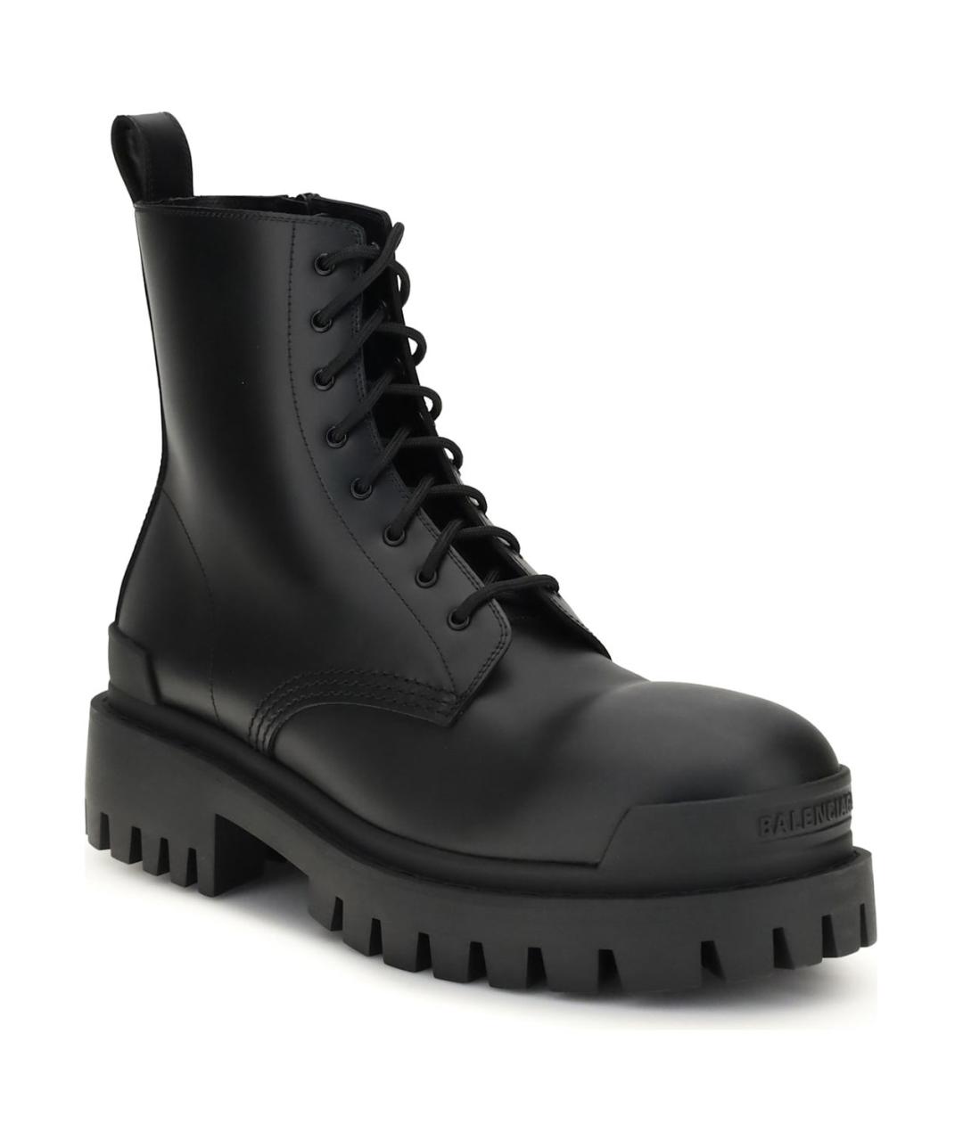 BALENCIAGA Черные кожаные высокие ботинки, фото 2