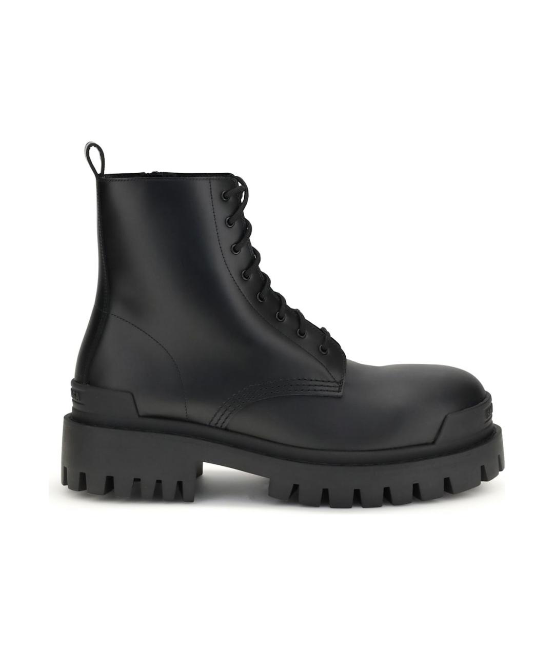 BALENCIAGA Черные кожаные высокие ботинки, фото 1