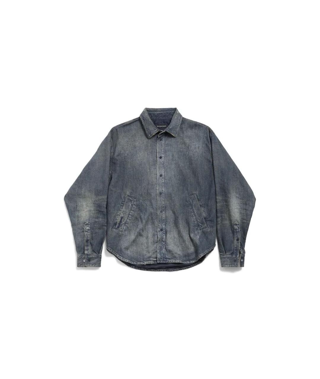 BALENCIAGA Темно-синяя хлопковая кэжуал рубашка, фото 1