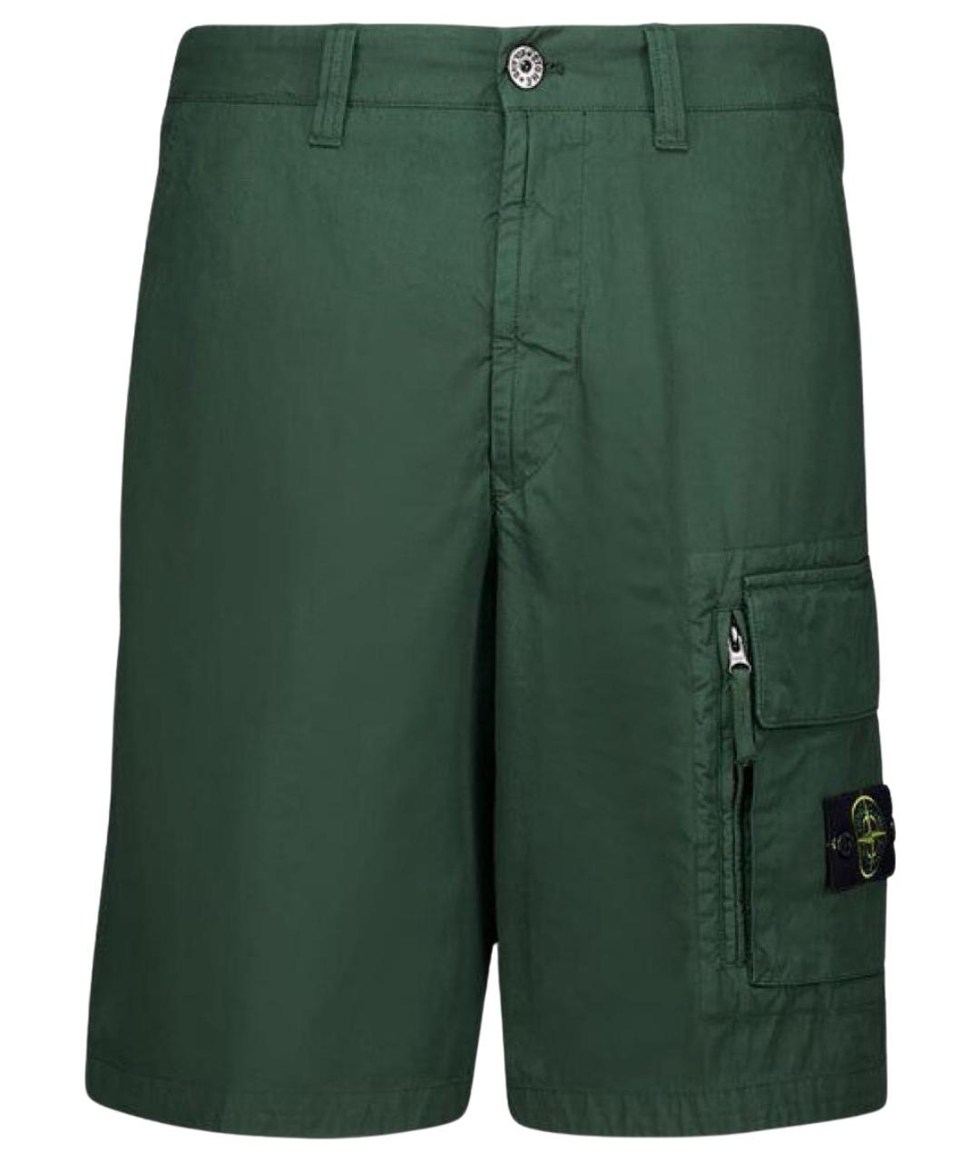 STONE ISLAND Зеленые хлопковые шорты, фото 1