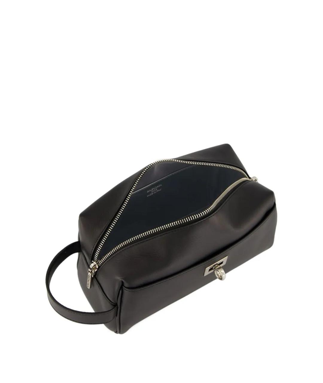 BALENCIAGA Черная кожаная барсетка, фото 5