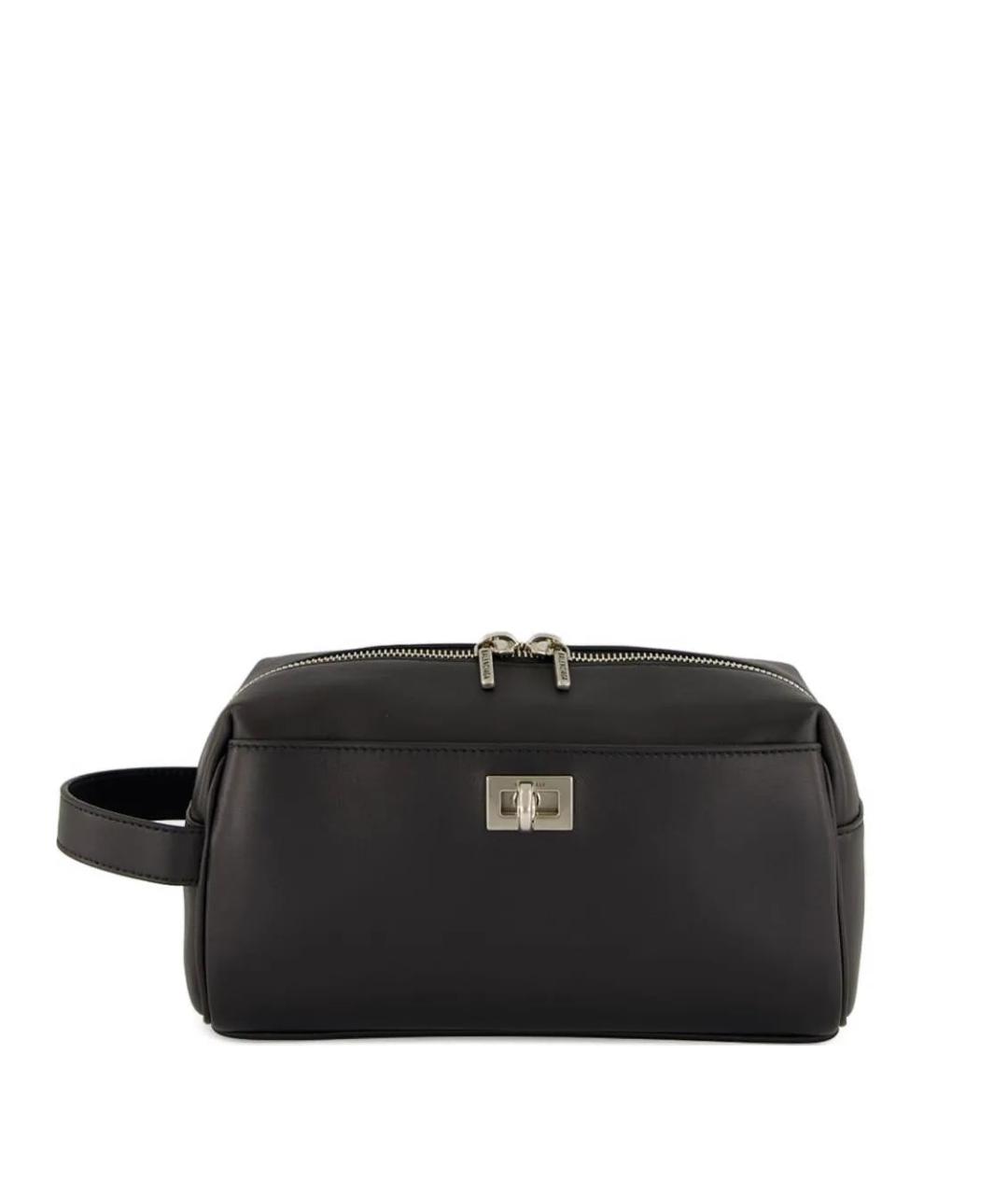 BALENCIAGA Черная кожаная барсетка, фото 1