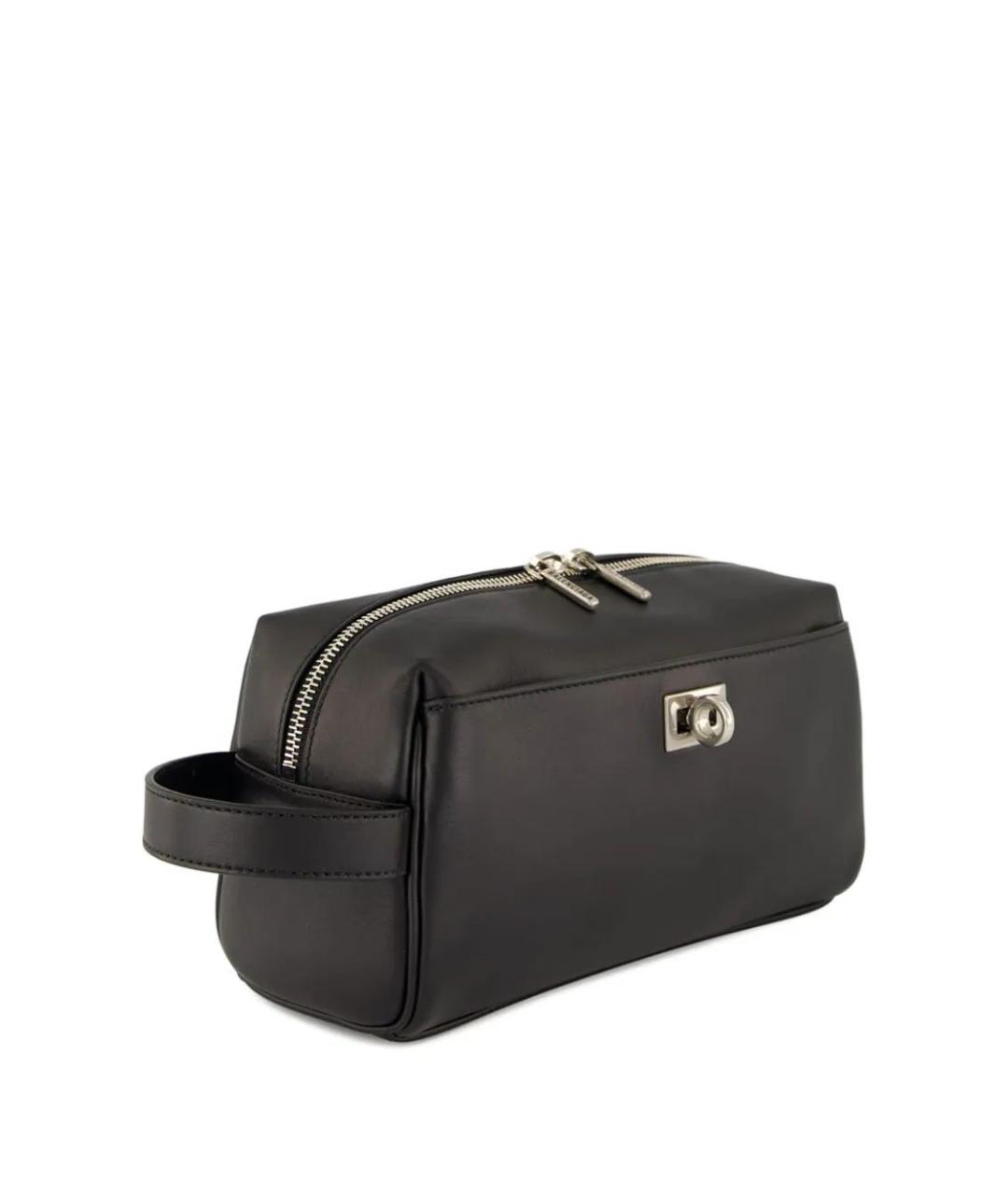BALENCIAGA Черная кожаная барсетка, фото 2