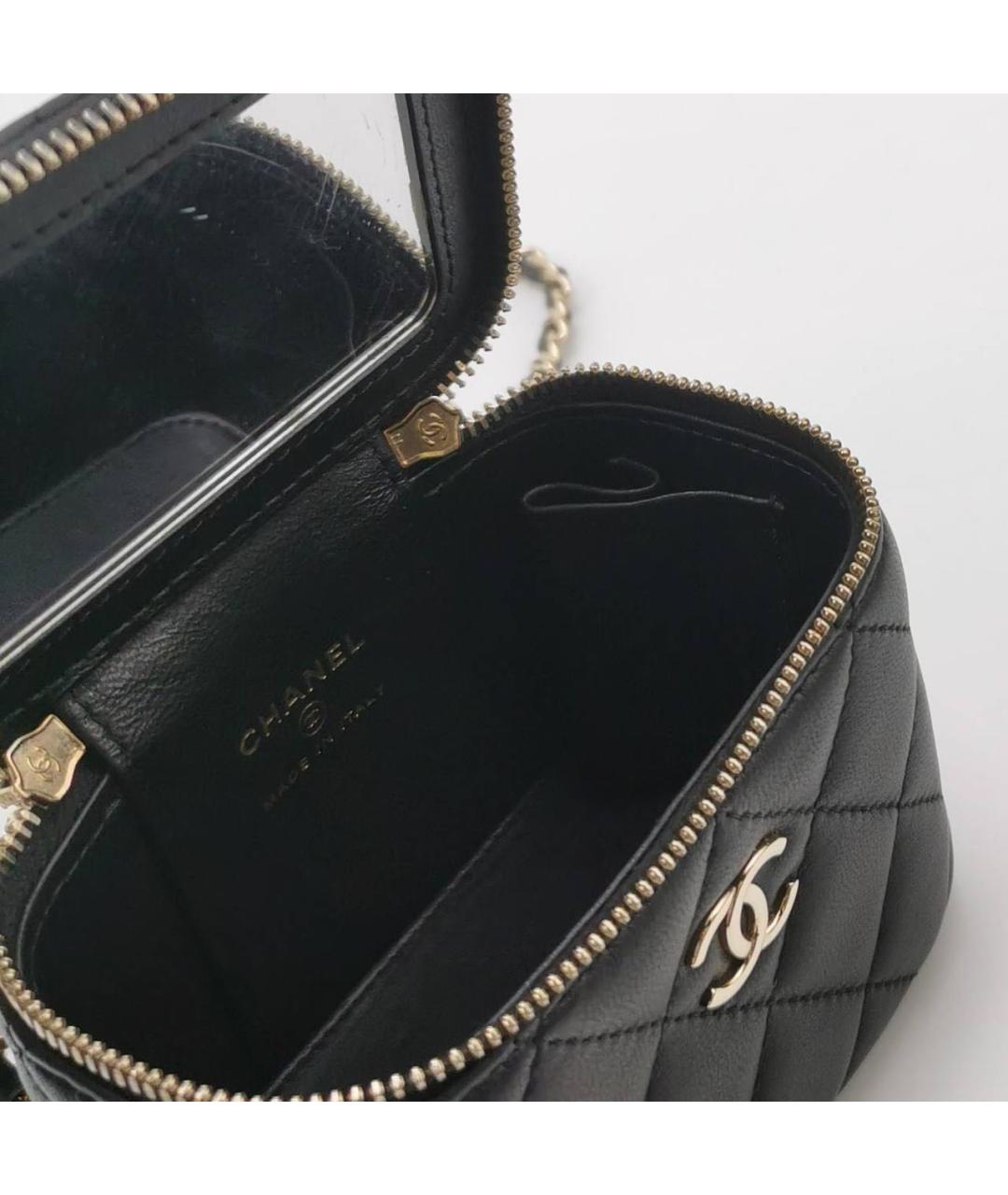 CHANEL Черная кожаная сумка через плечо, фото 6