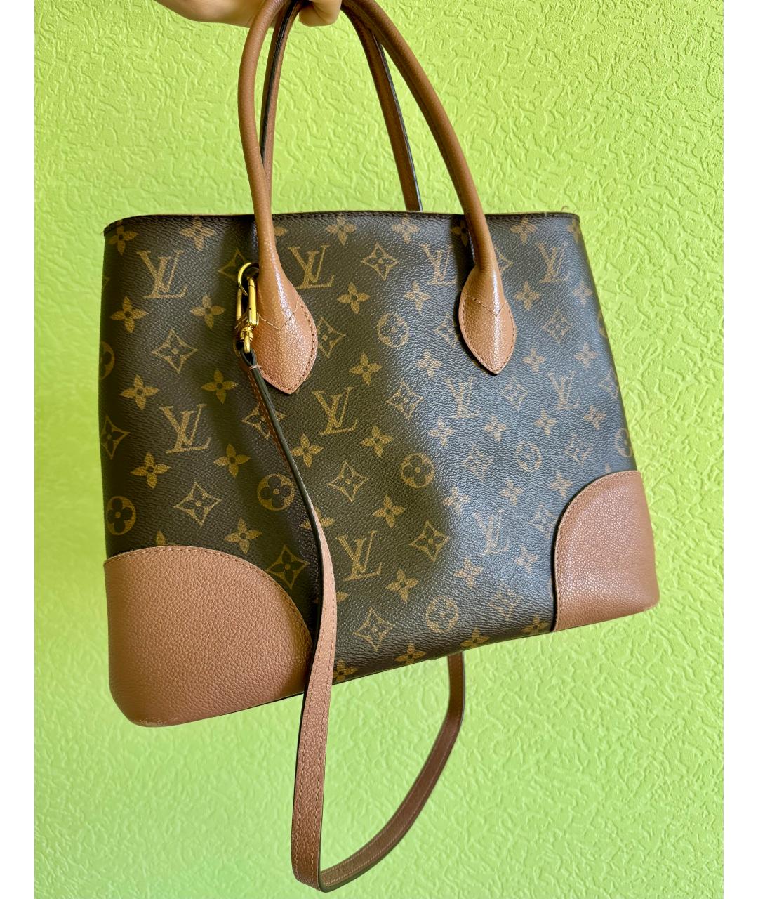 LOUIS VUITTON Коричневая кожаная сумка тоут, фото 2