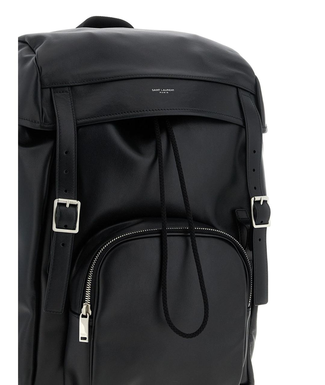 SAINT LAURENT Черный кожаный рюкзак, фото 3