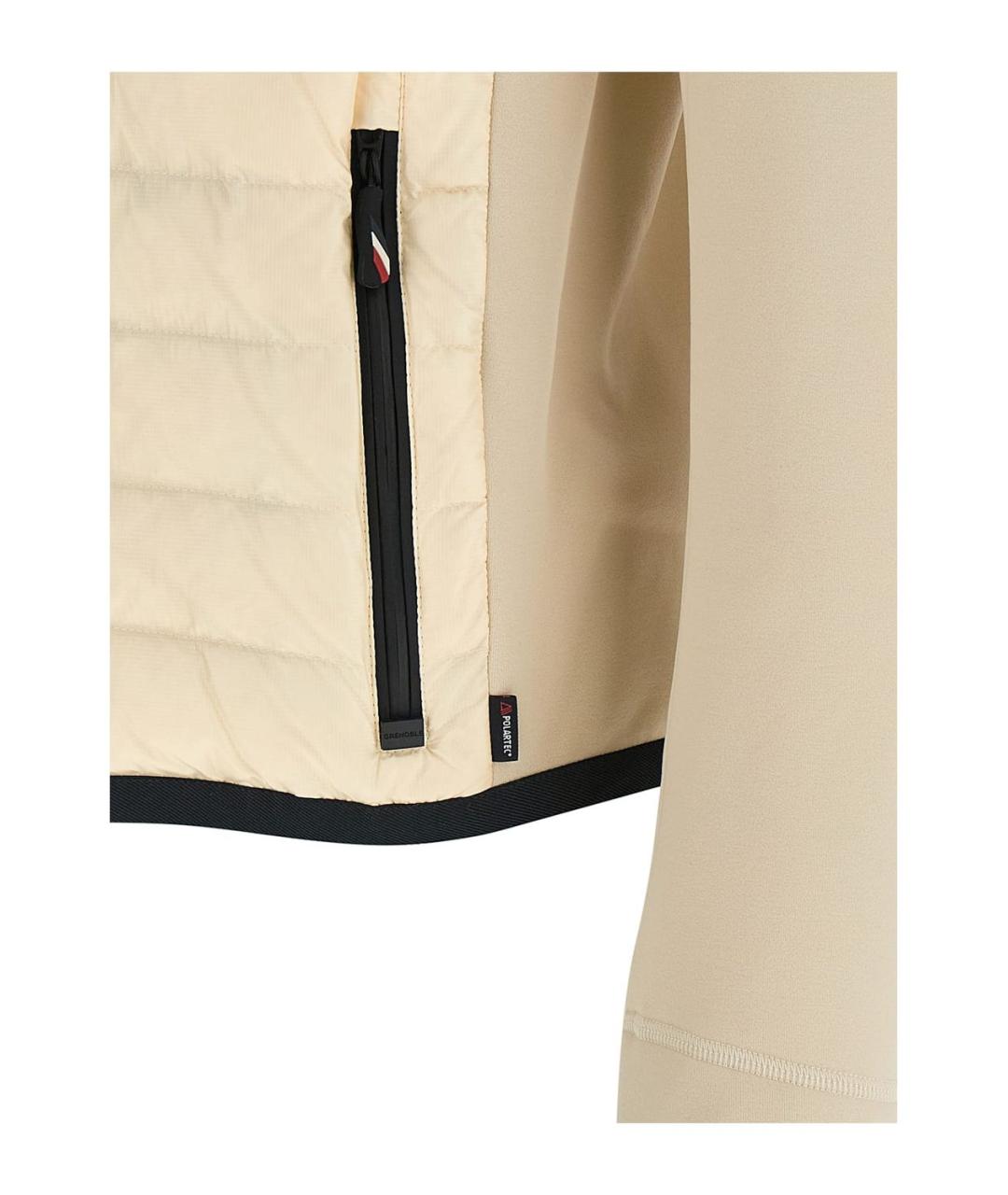 MONCLER Бежевая полиамидовая куртка, фото 4