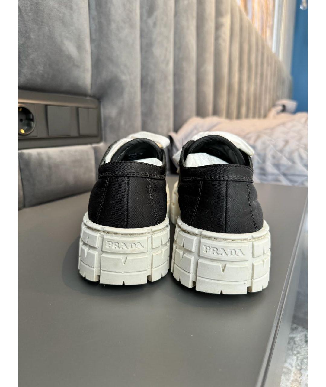 PRADA Черные текстильные кеды, фото 4