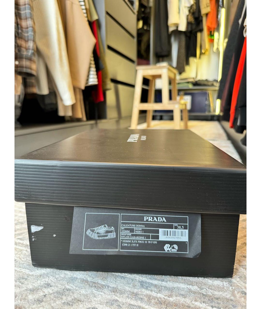 PRADA Черные текстильные кеды, фото 7