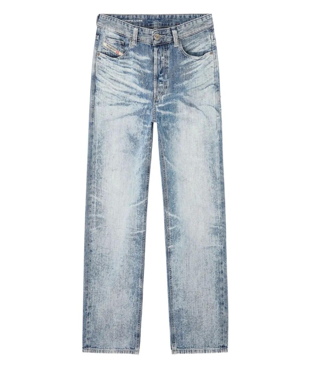 DIESEL Голубые хлопковые прямые джинсы, фото 1