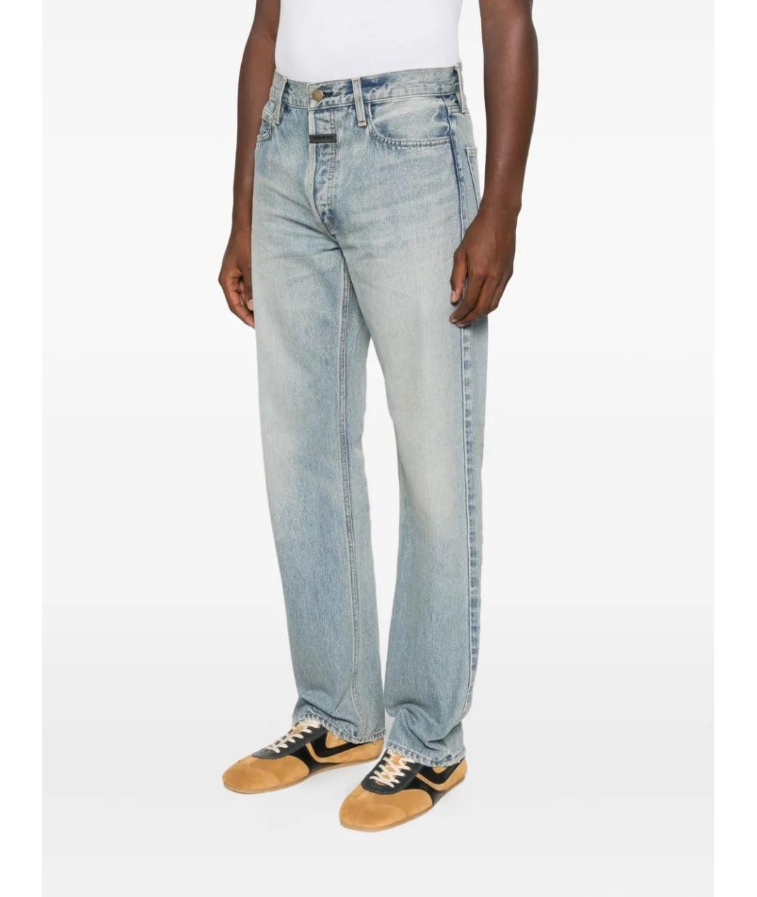 FEAR OF GOD Голубые хлопковые прямые джинсы, фото 3