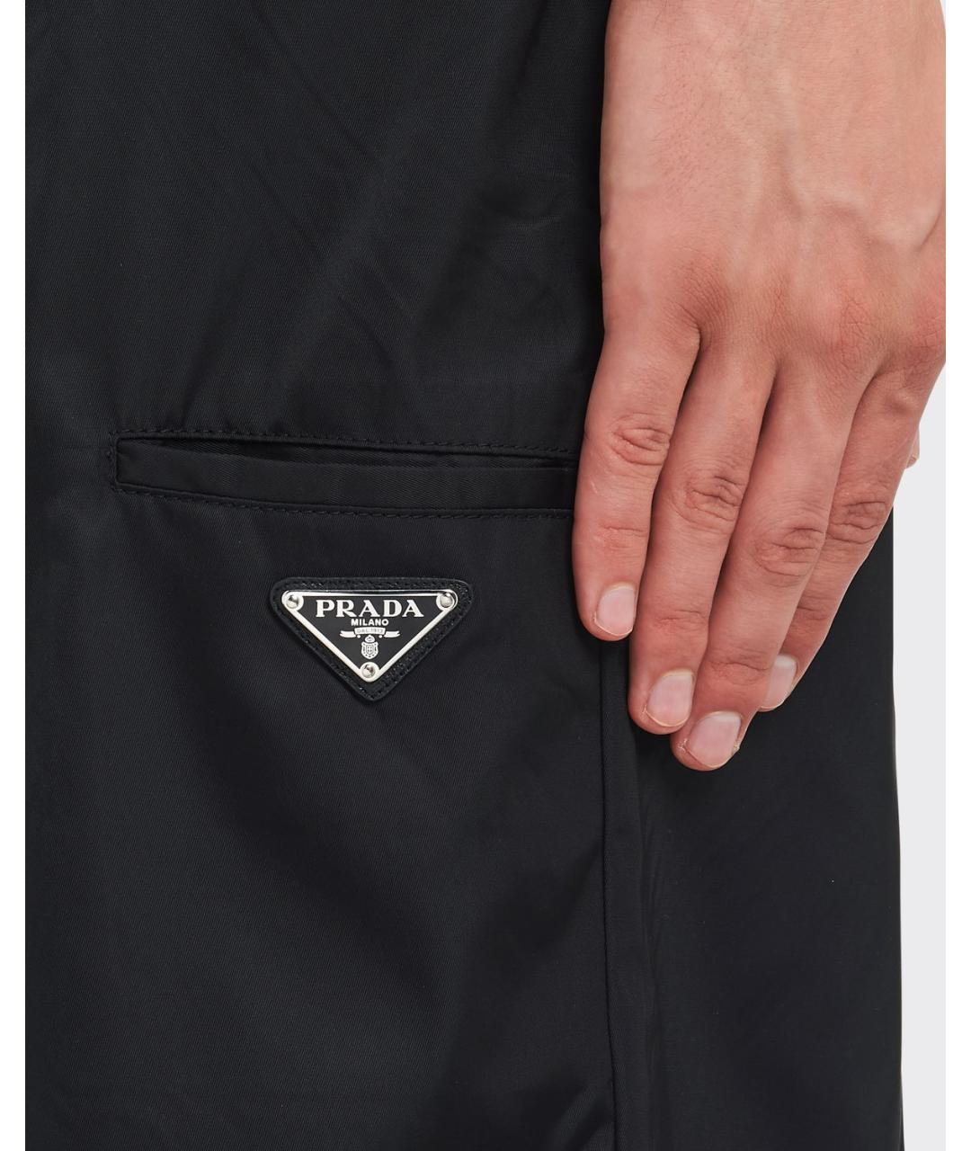 PRADA Черные полиамидовые шорты, фото 3