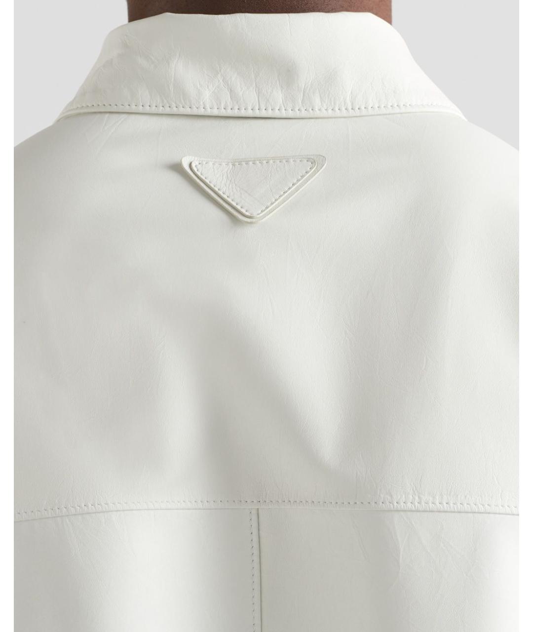 PRADA Белая кожаная куртка, фото 4