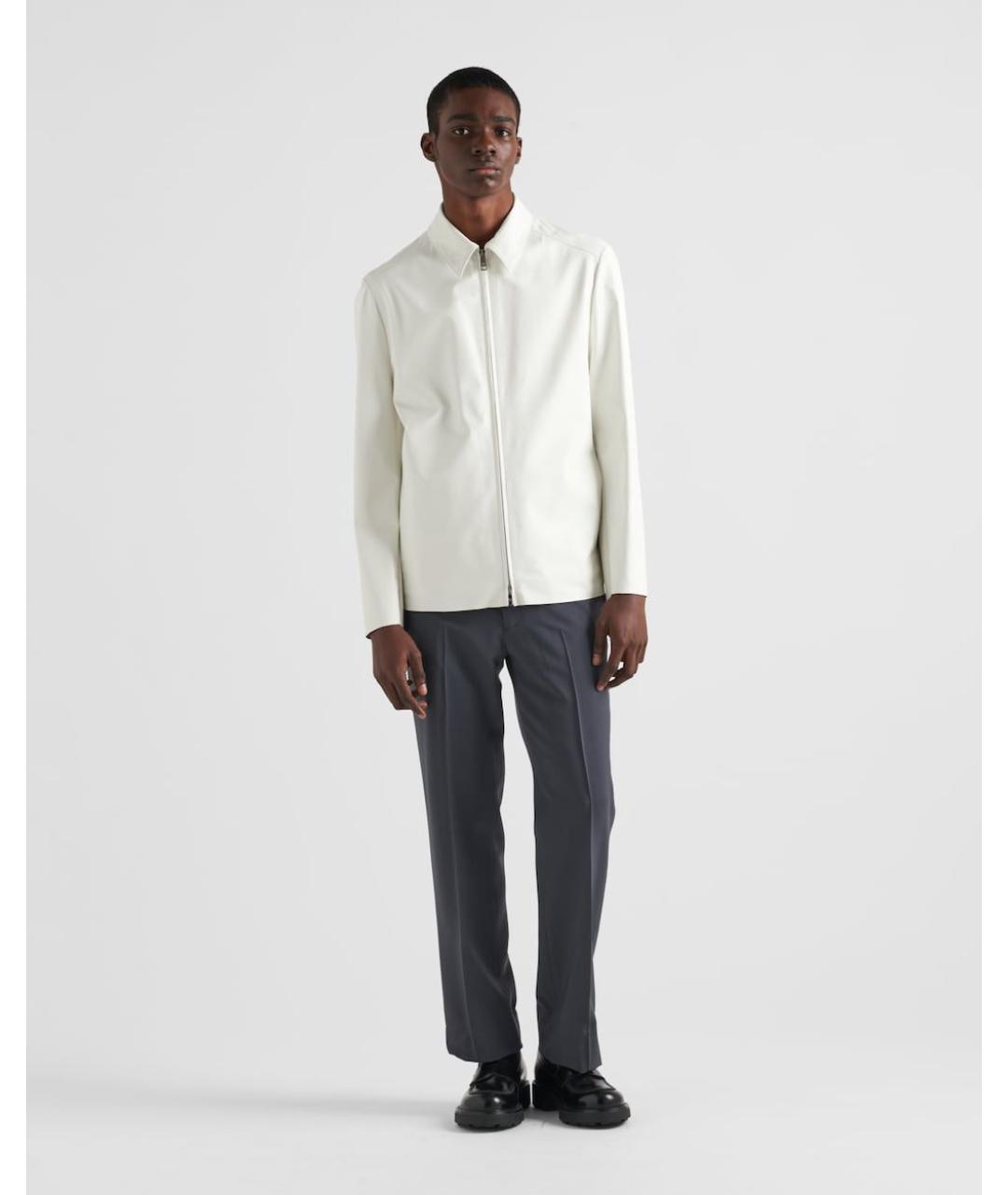 PRADA Белая кожаная куртка, фото 2