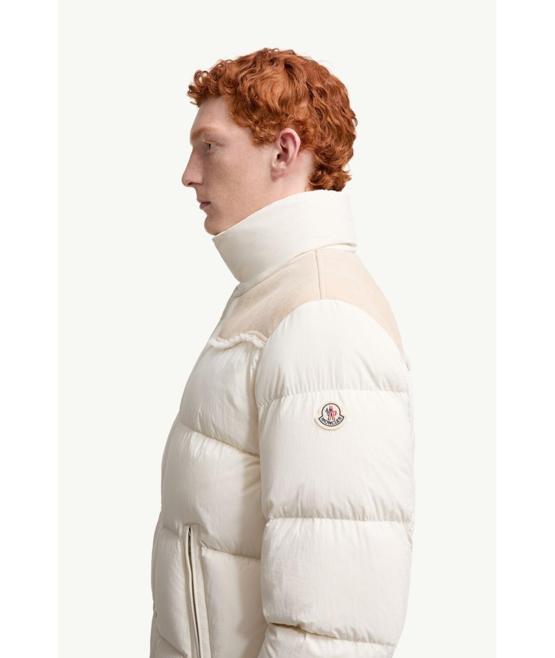 MONCLER Бежевый полиамидовый пуховик, фото 4