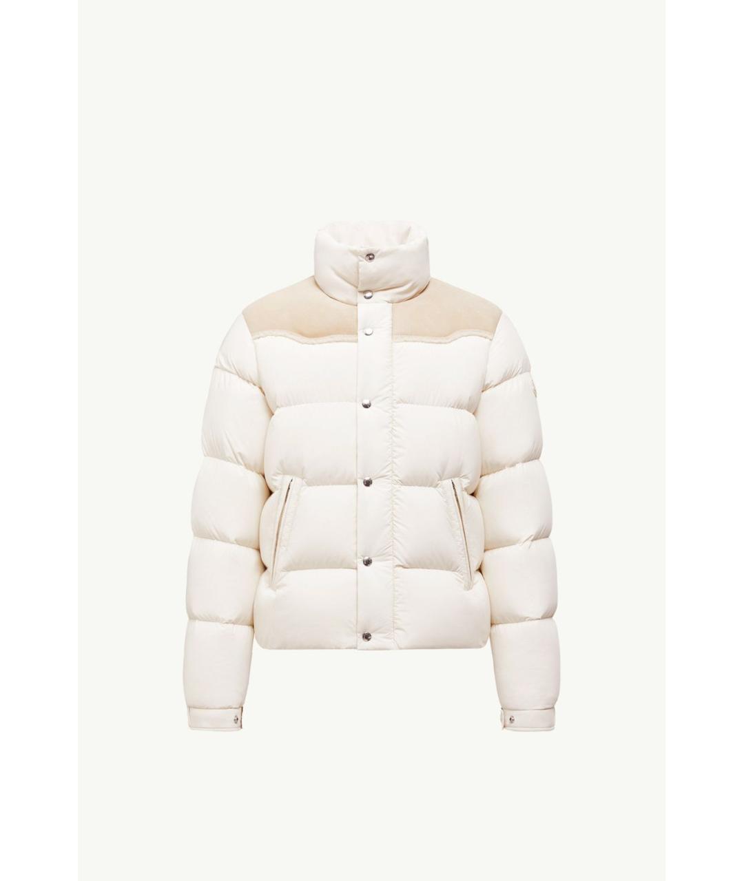 MONCLER Бежевый полиамидовый пуховик, фото 6