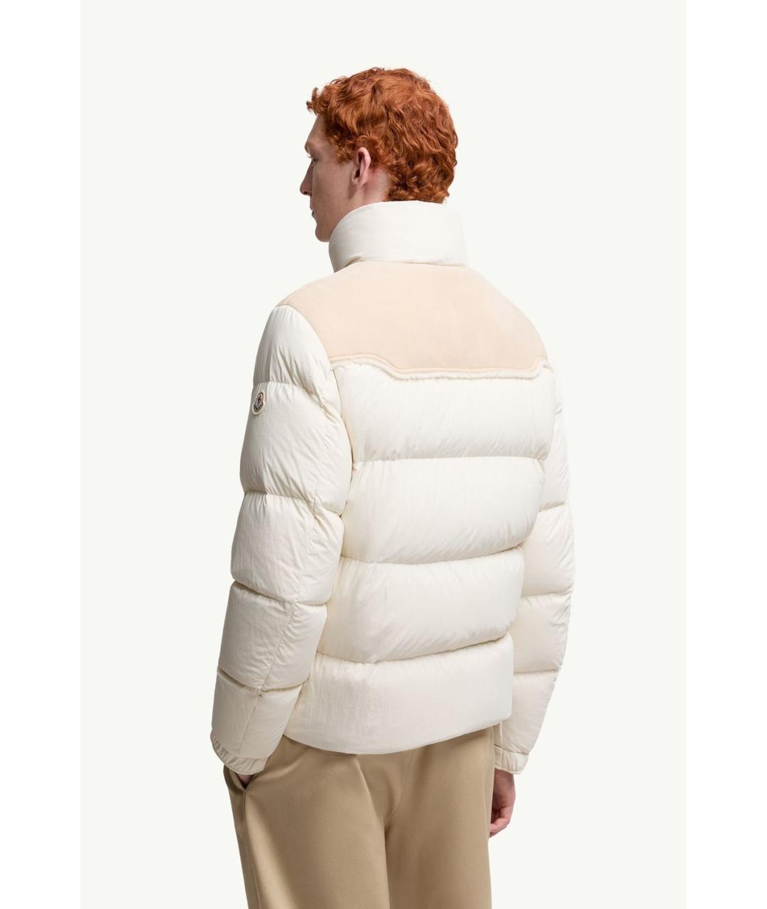 MONCLER Бежевый полиамидовый пуховик, фото 5