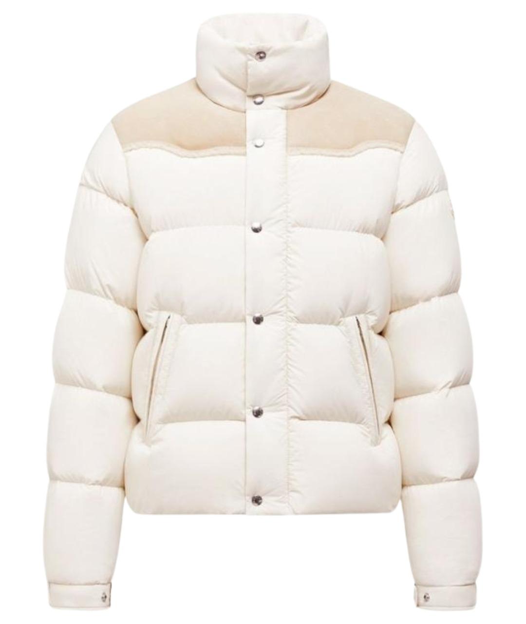 MONCLER Бежевый полиамидовый пуховик, фото 1