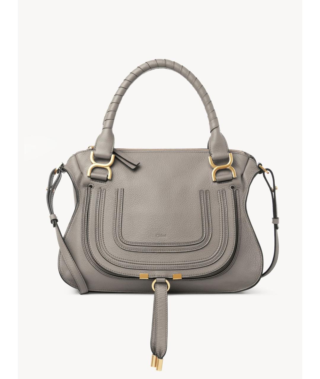 CHLOE Серая кожаная сумка тоут, фото 6
