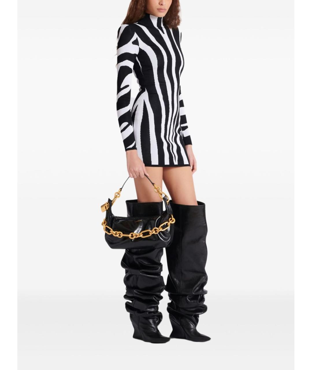 BALMAIN Черная кожаная сумка через плечо, фото 4