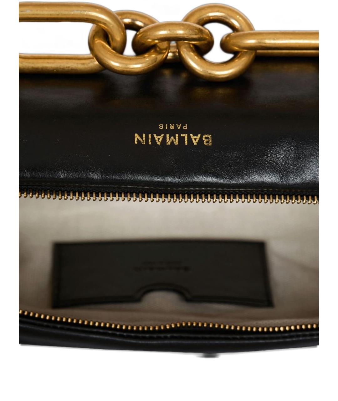 BALMAIN Черная кожаная сумка через плечо, фото 3