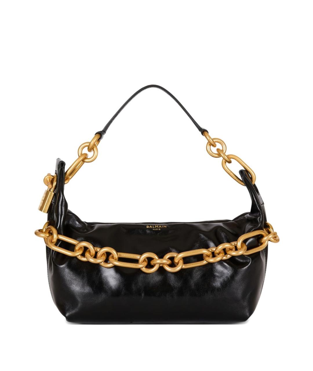 BALMAIN Черная кожаная сумка через плечо, фото 1