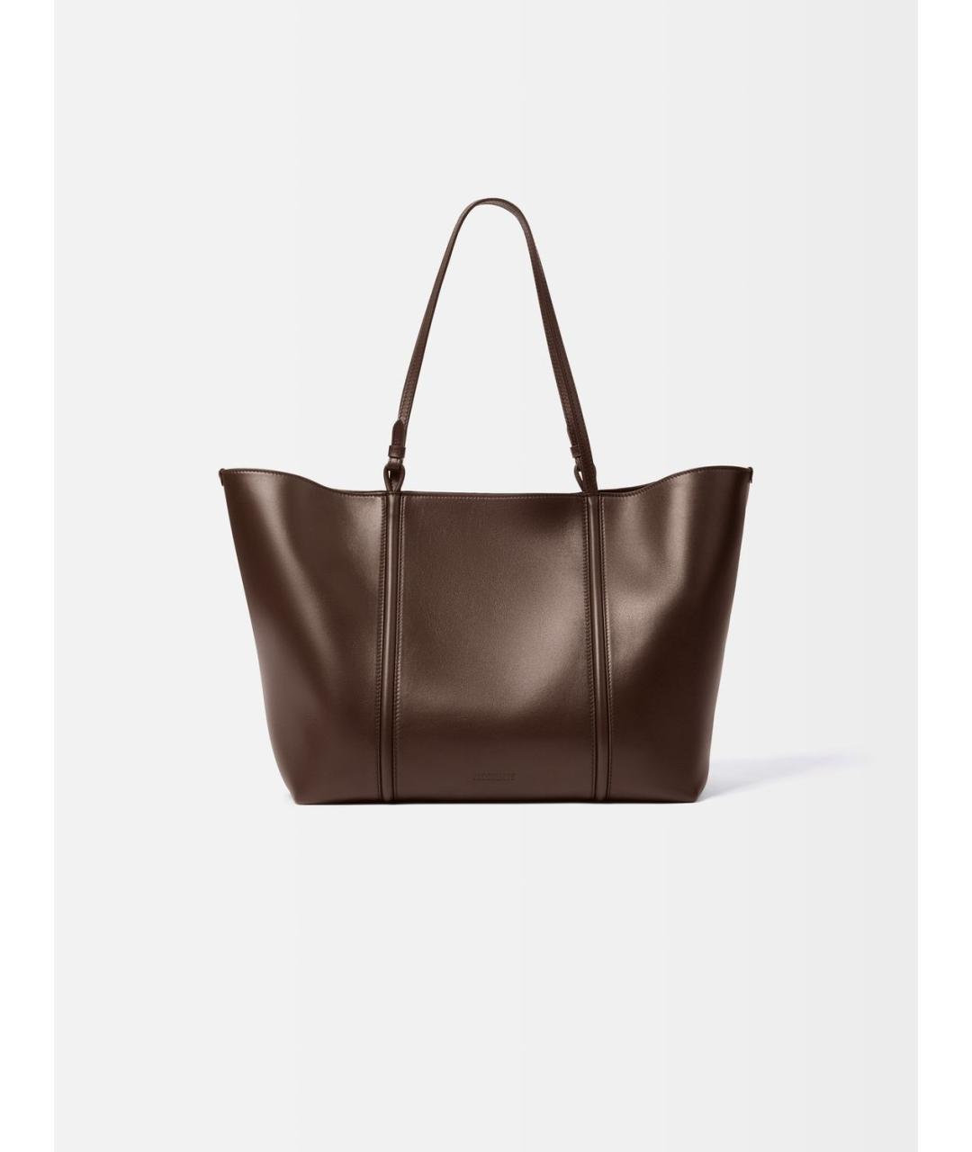 JACQUEMUS Коричневая кожаная сумка тоут, фото 3