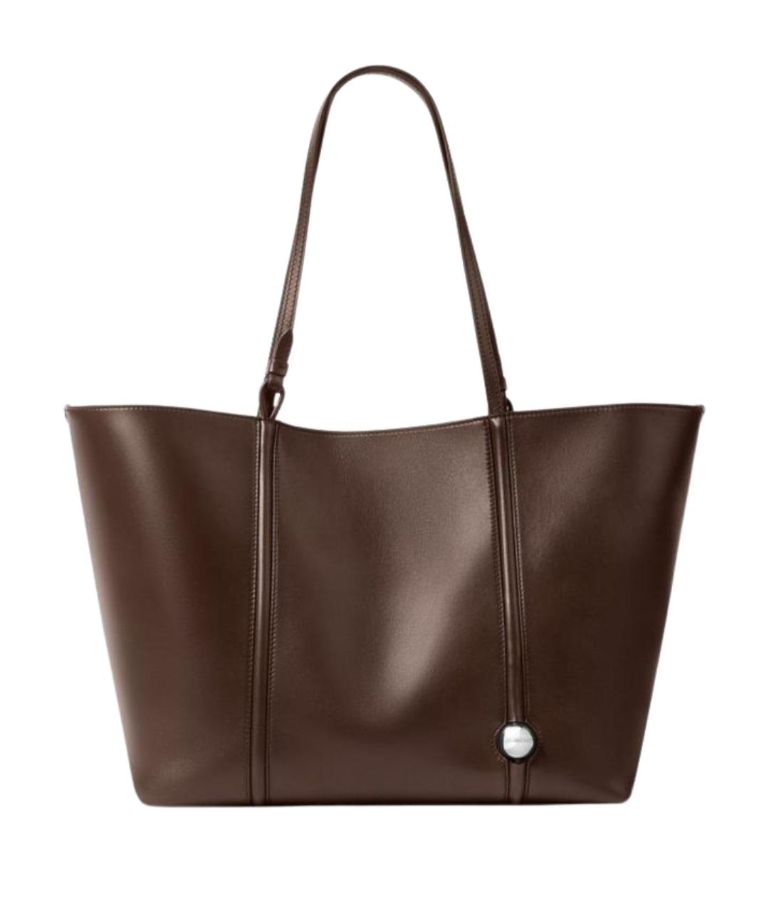 JACQUEMUS Коричневая кожаная сумка тоут, фото 1