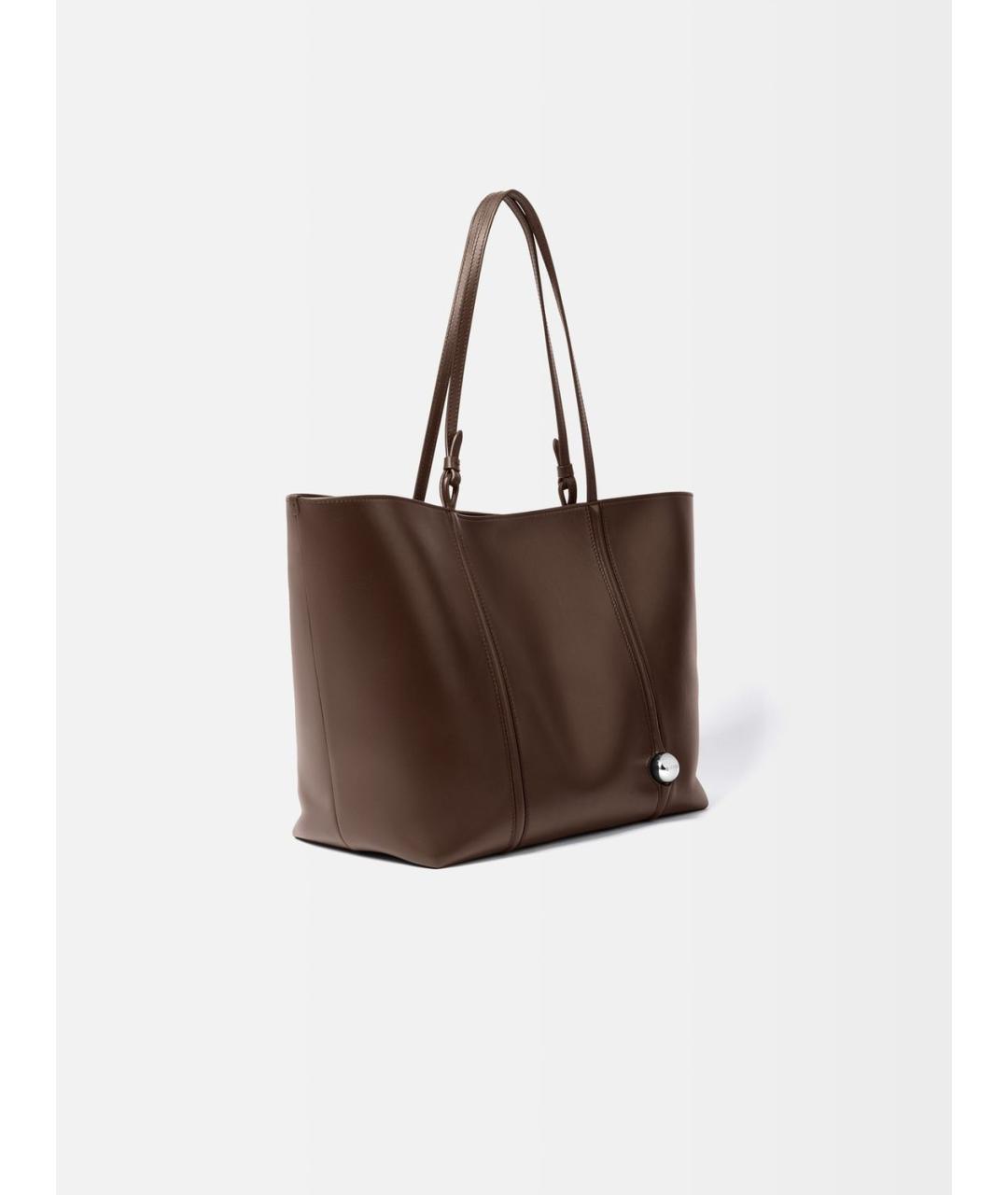 JACQUEMUS Коричневая кожаная сумка тоут, фото 2