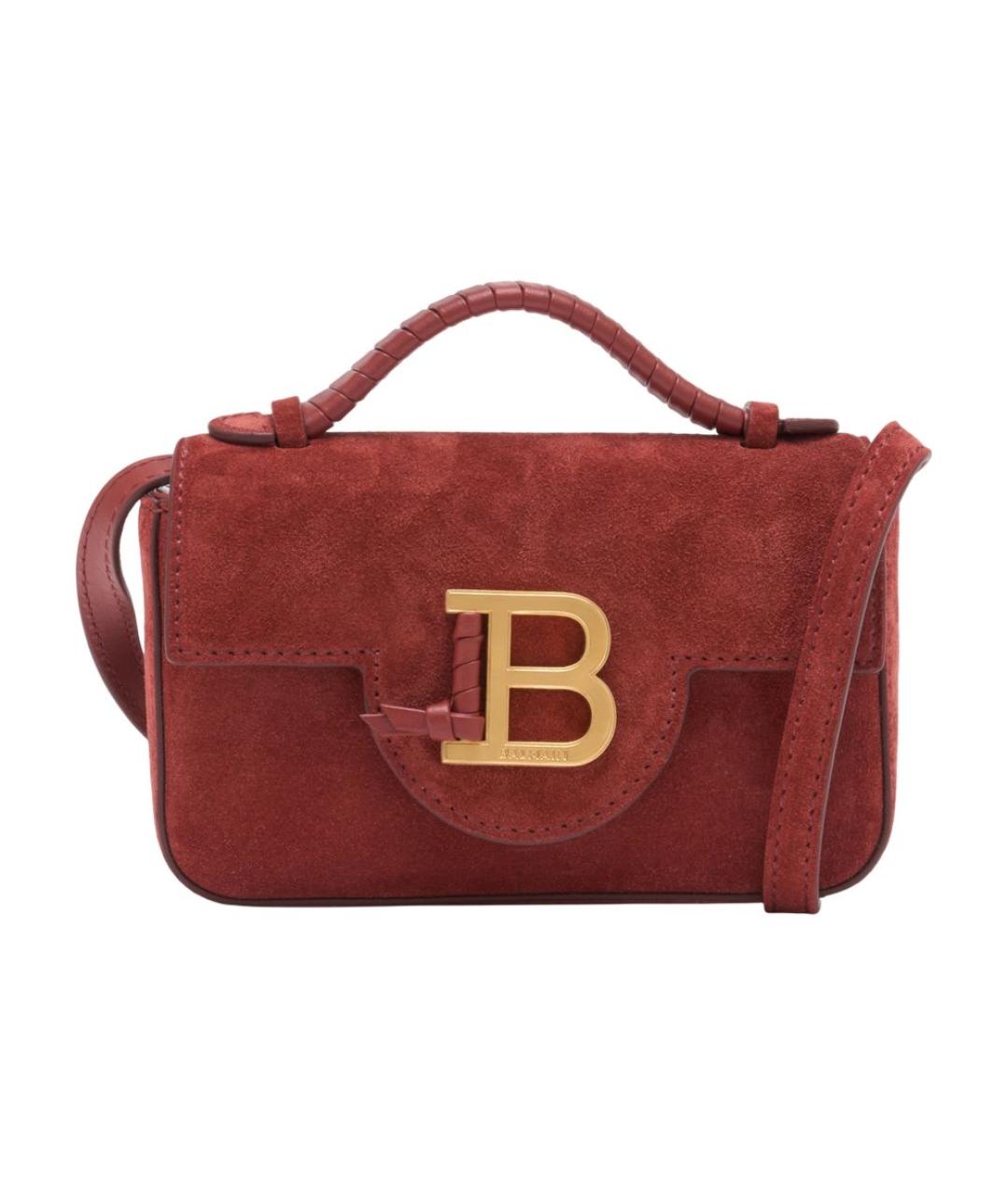 BALMAIN Красная замшевая сумка с короткими ручками, фото 1