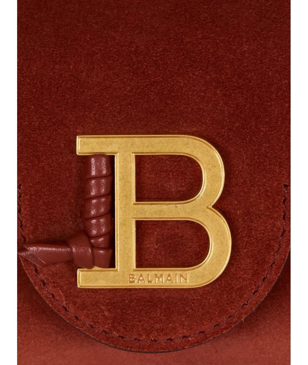BALMAIN Красная замшевая сумка с короткими ручками, фото 5