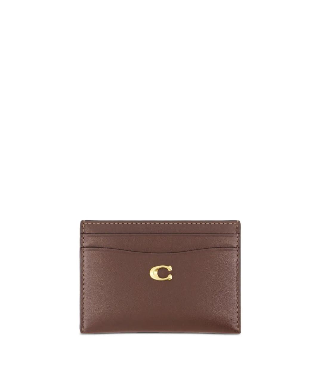 COACH Коричневый кожаный кардхолдер, фото 1