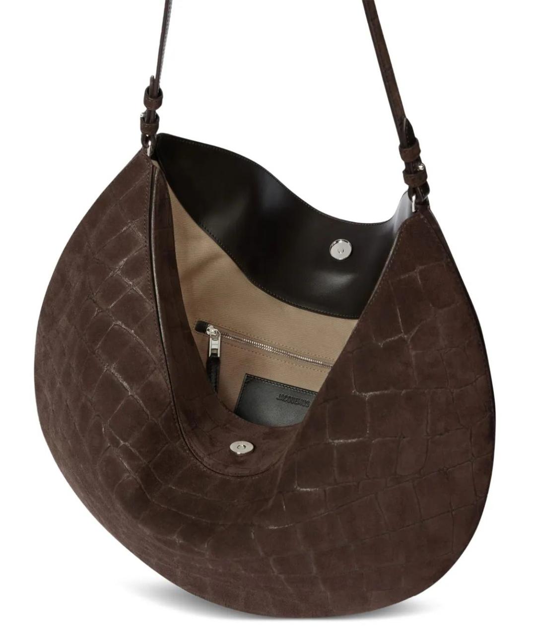 JACQUEMUS Коричневая кожаная сумка через плечо, фото 3