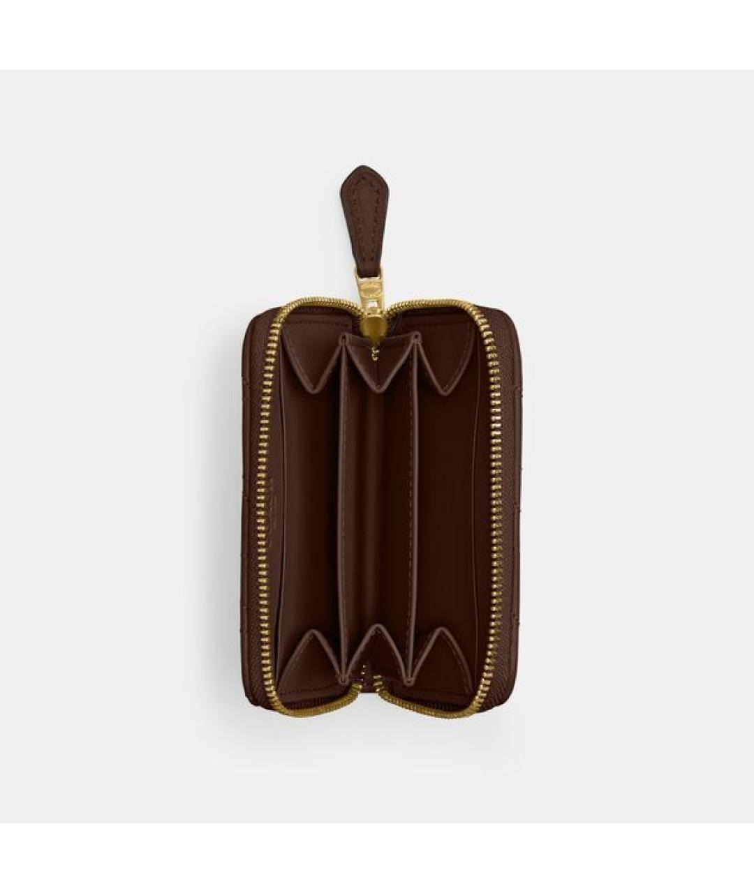 COACH Коричневый кожаный кошелек, фото 4