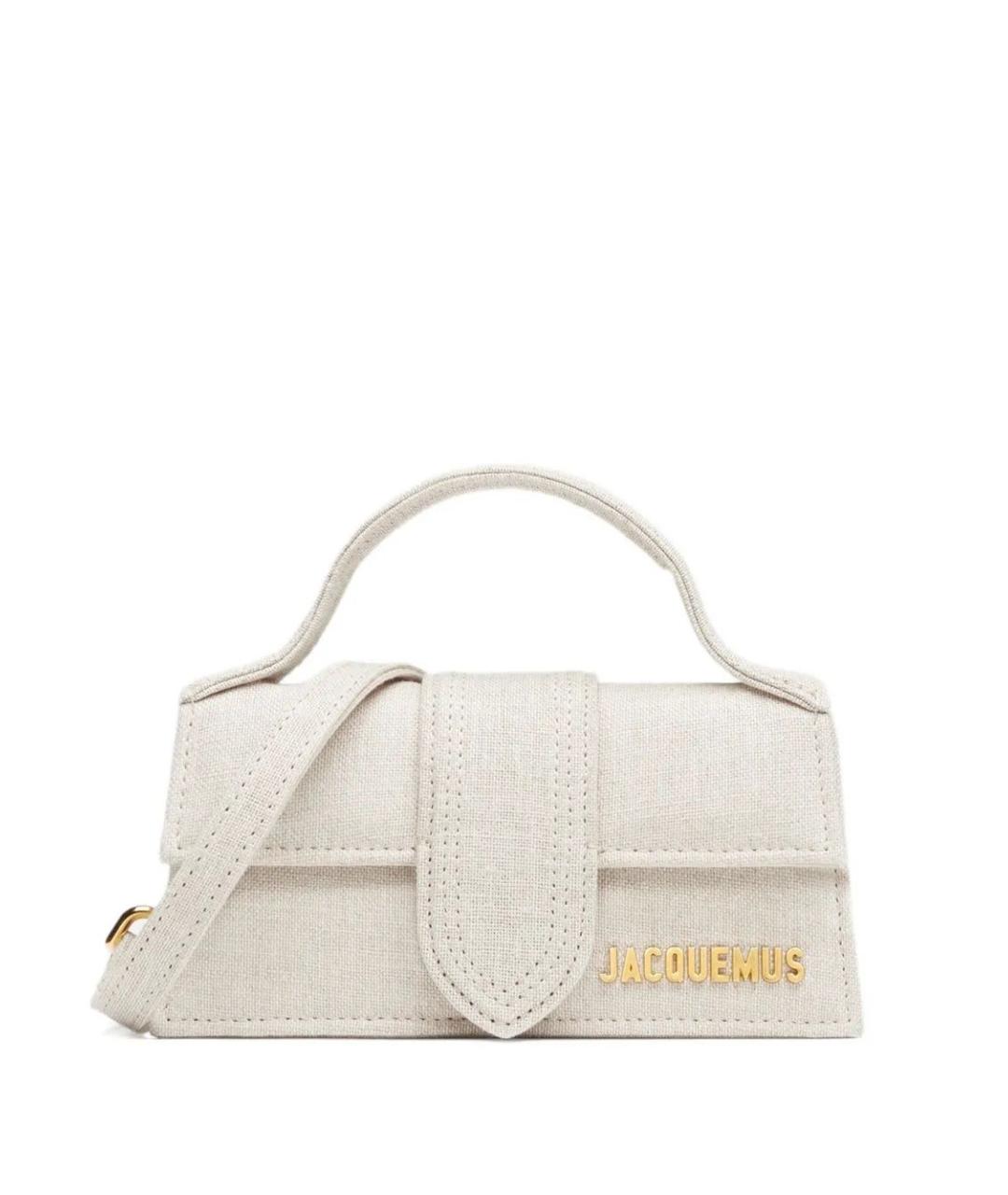JACQUEMUS Бежевая хлопковая сумка с короткими ручками, фото 1
