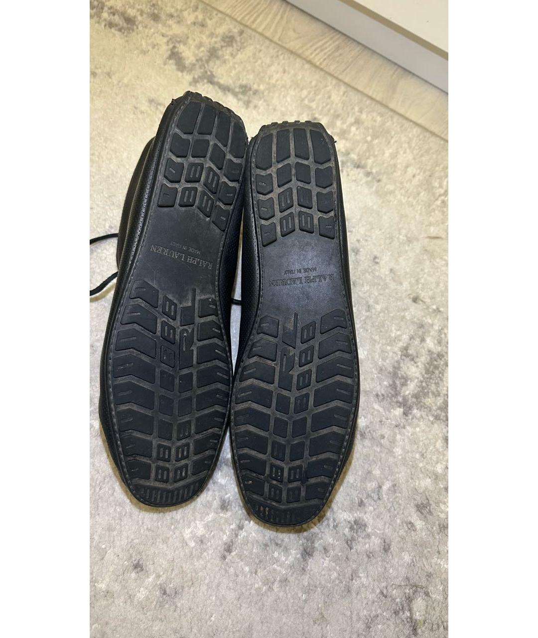RALPH LAUREN Черные кожаные мокасины, фото 4