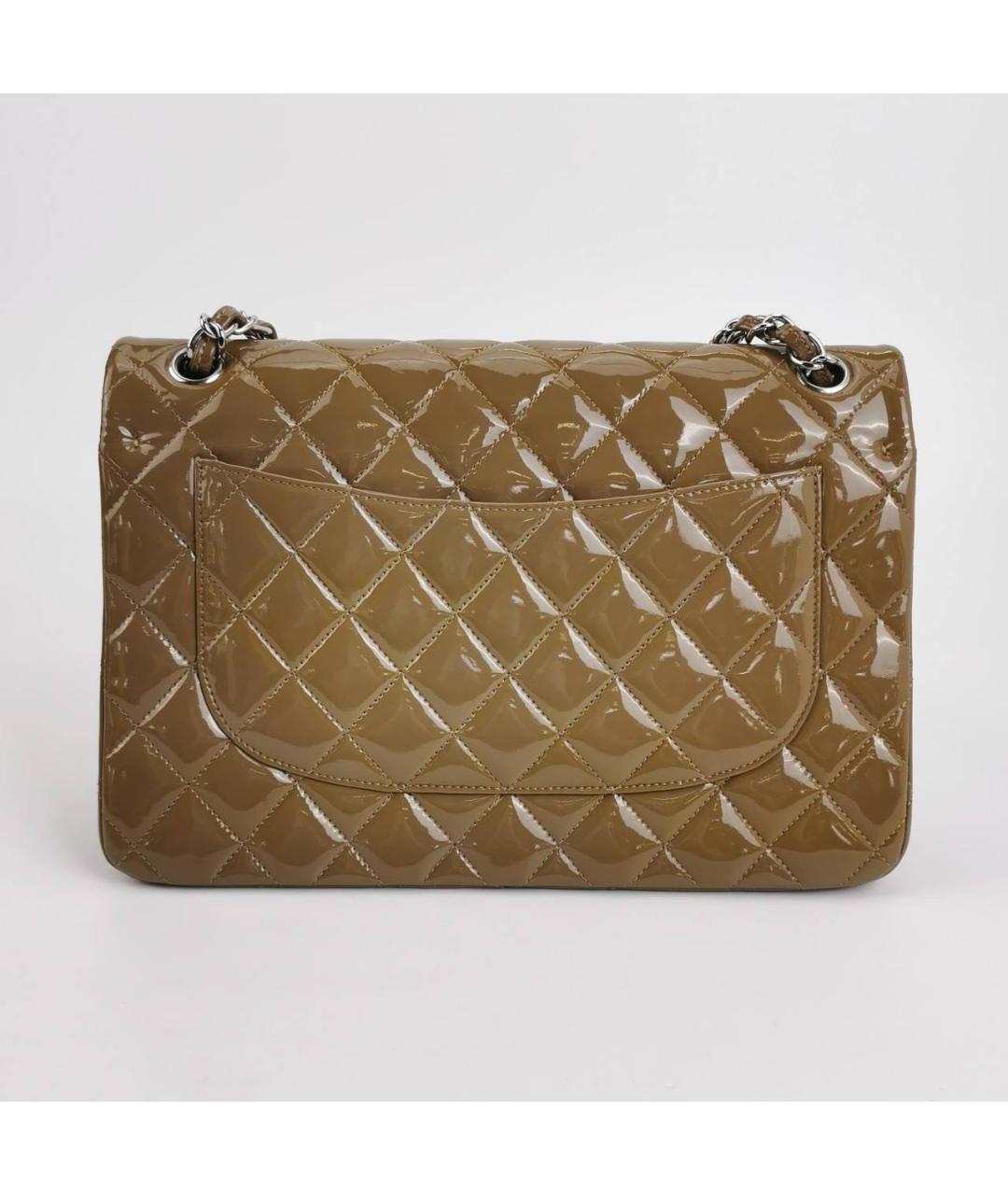 CHANEL Коричневая сумка через плечо из лакированной кожи, фото 4