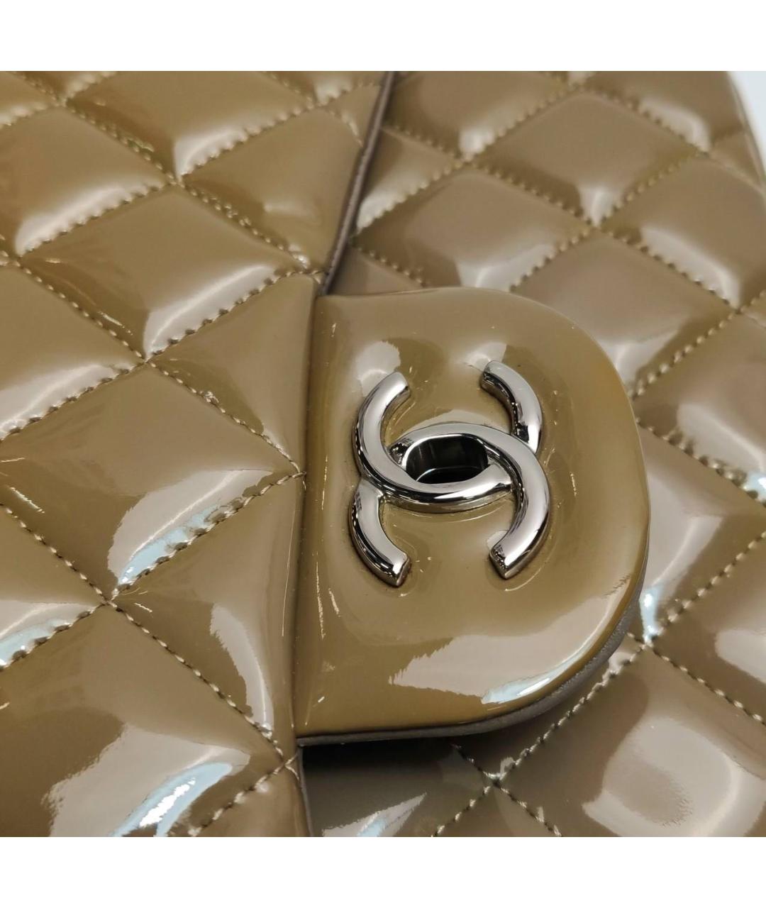 CHANEL Коричневая сумка через плечо из лакированной кожи, фото 8