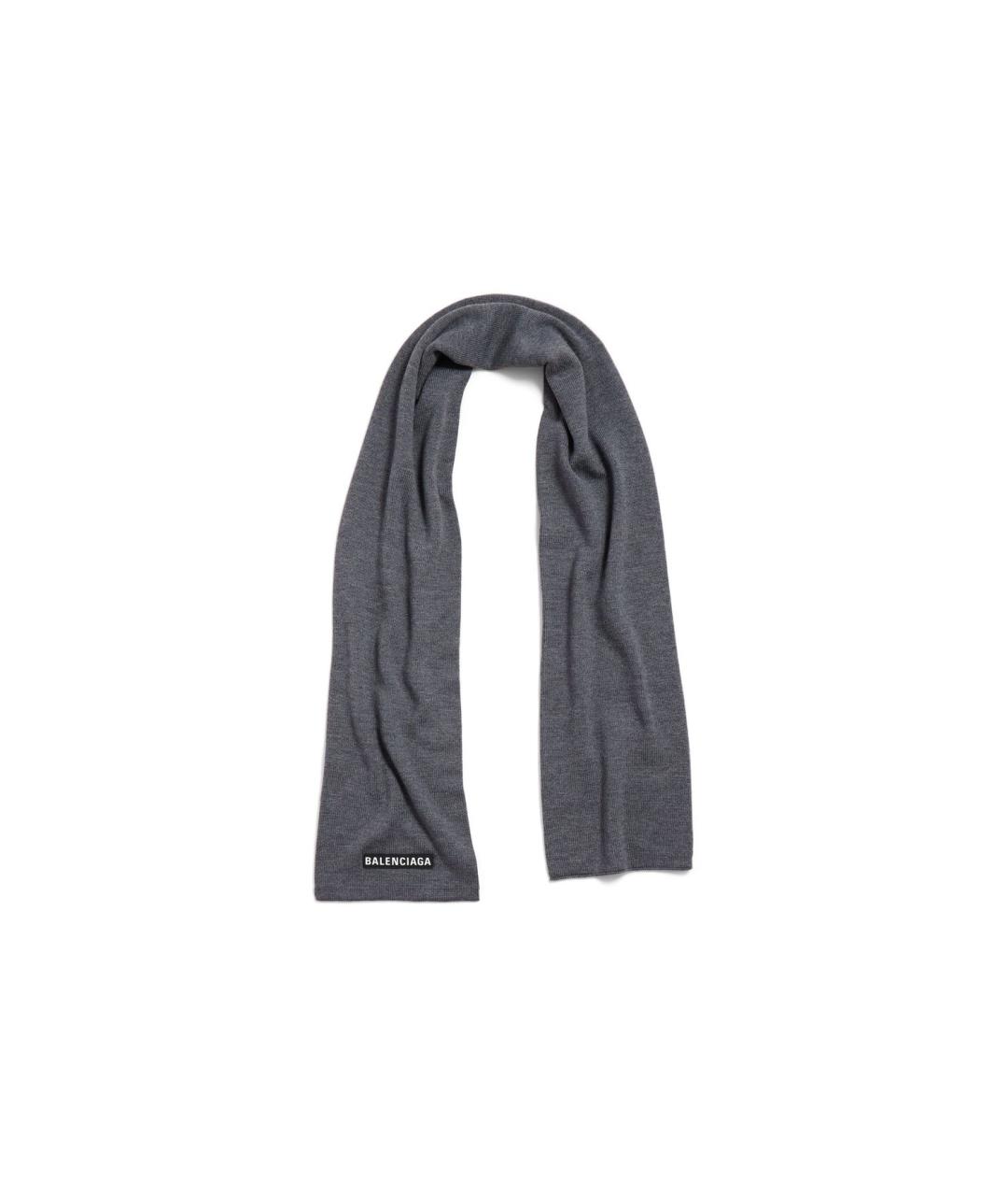 BALENCIAGA Серый хлопковый шарф, фото 2