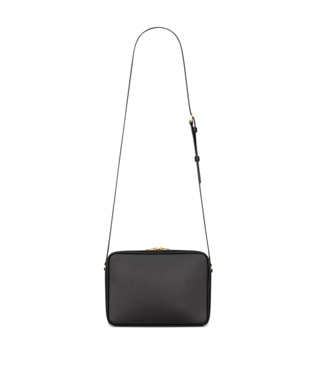 SAINT LAURENT Черная кожаная сумка на плечо, фото 2