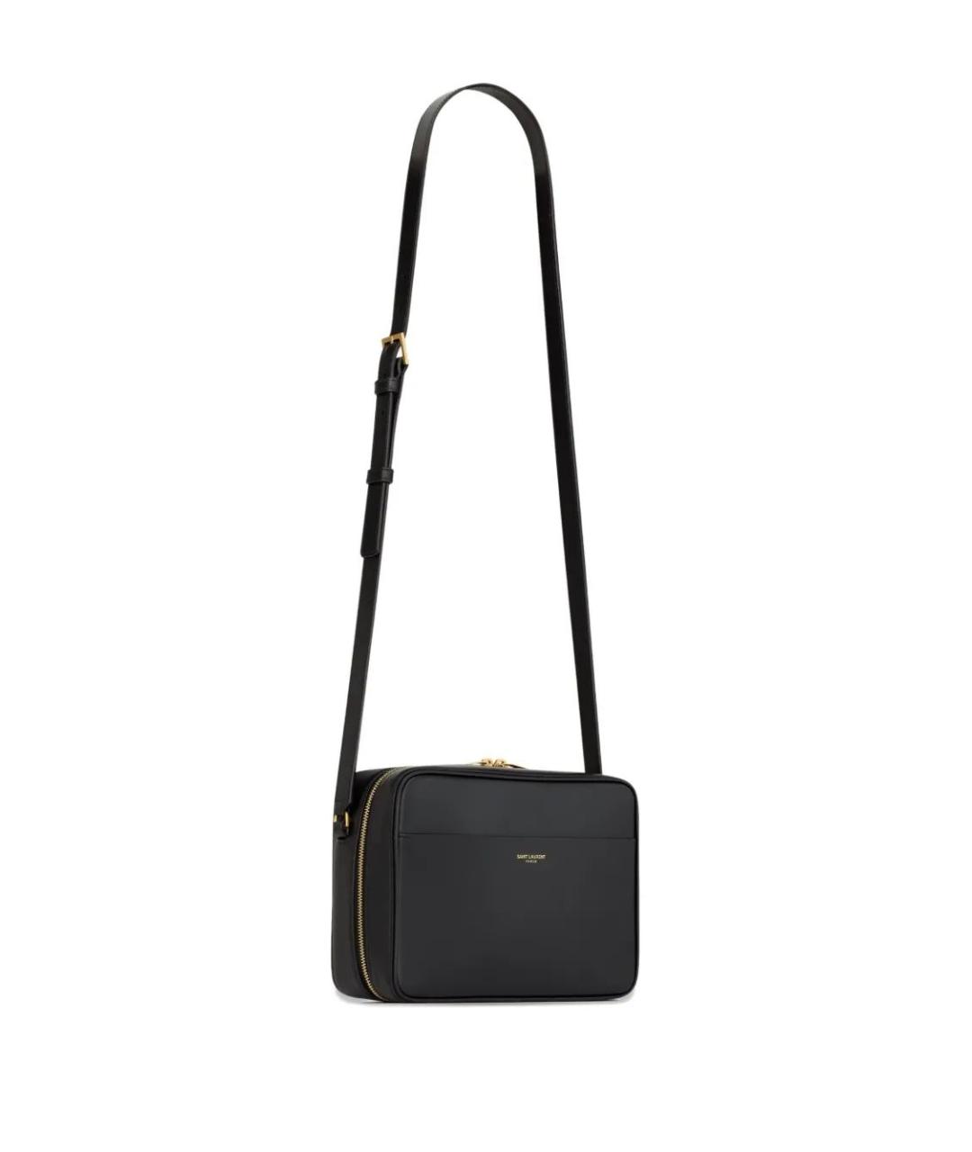 SAINT LAURENT Черная кожаная сумка на плечо, фото 3