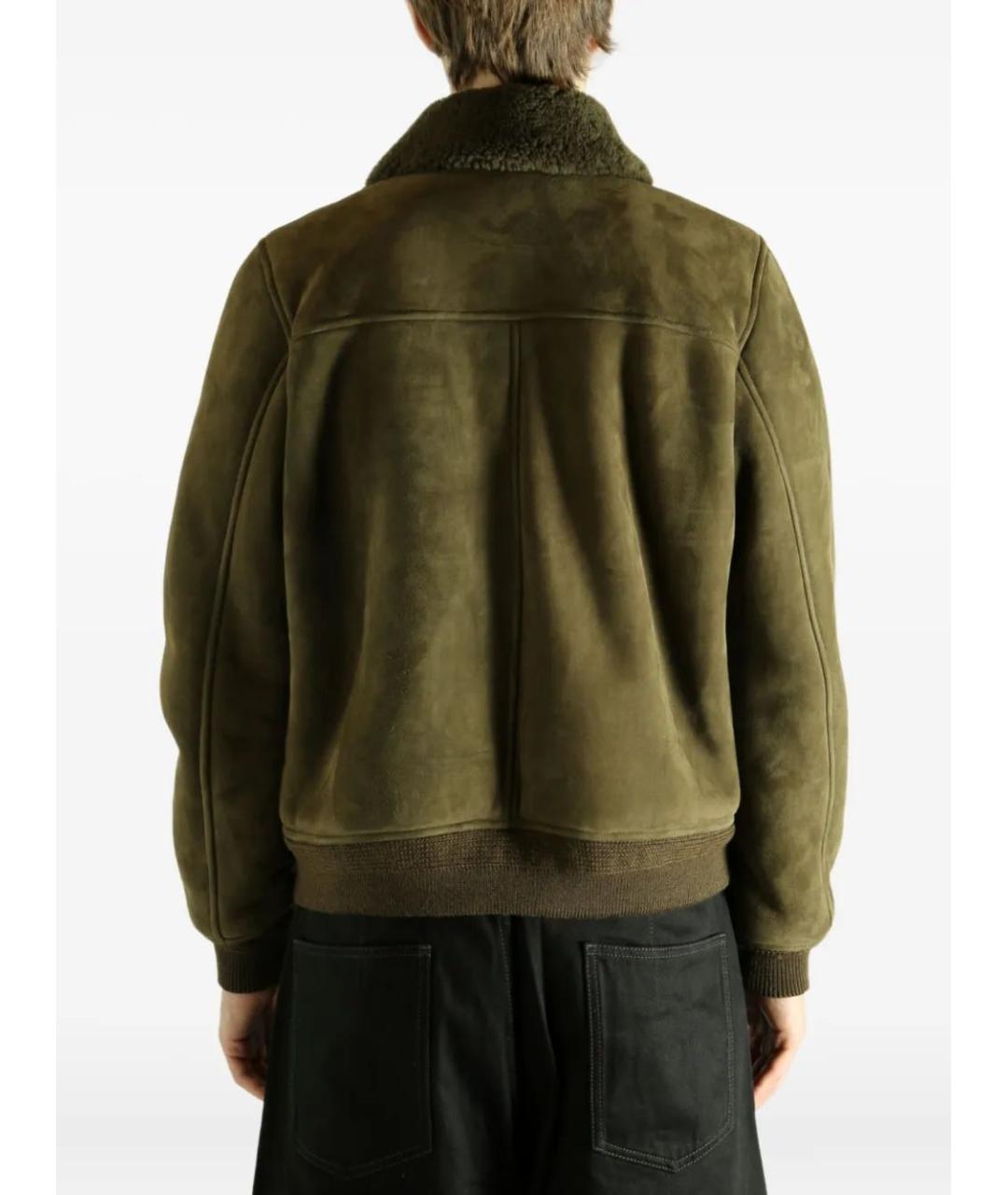 SAINT LAURENT Хаки кожаная куртка, фото 4