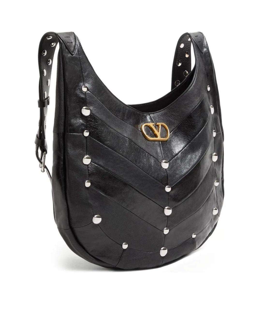 VALENTINO Черная кожаная сумка через плечо, фото 3
