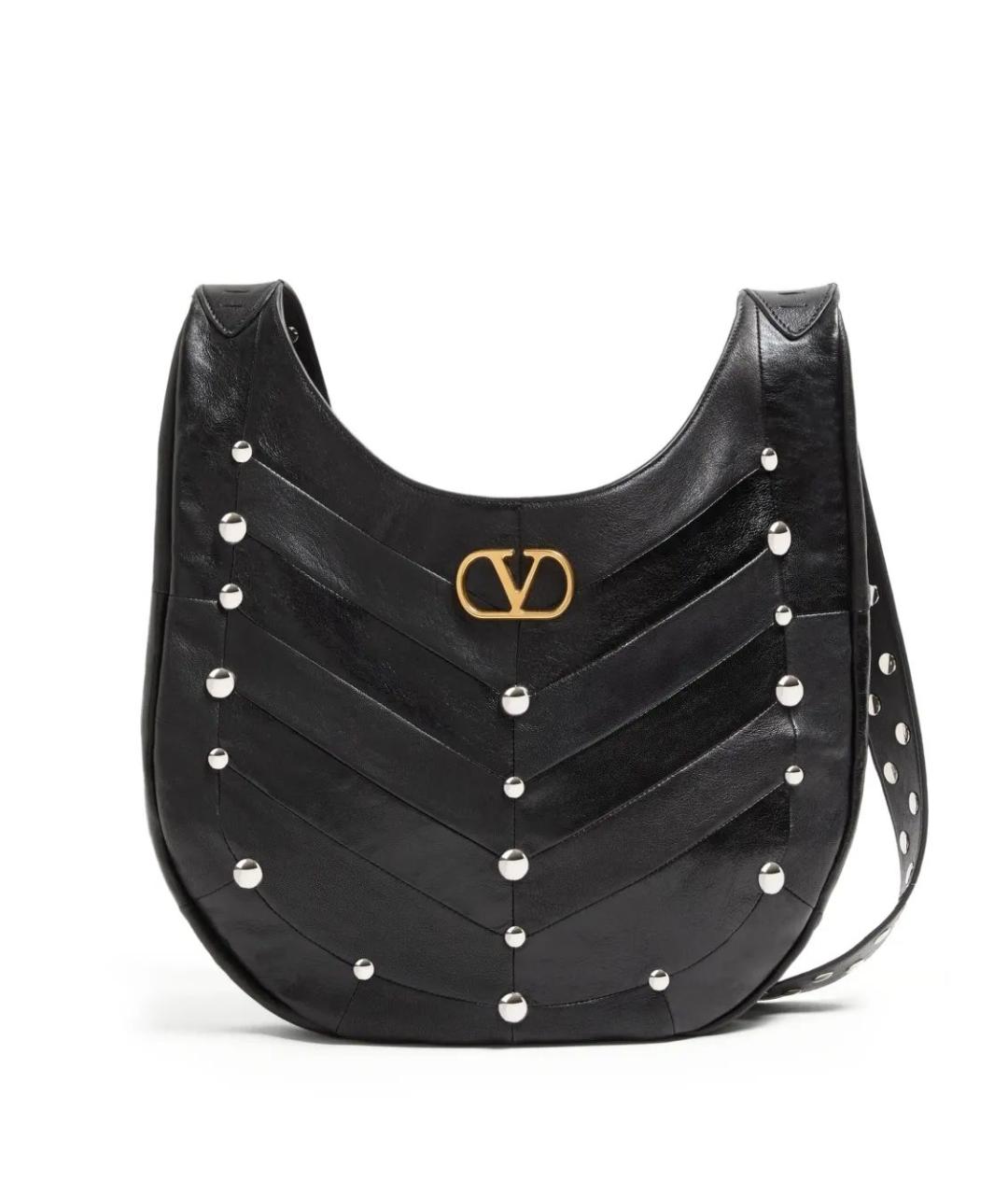 VALENTINO Черная кожаная сумка через плечо, фото 1